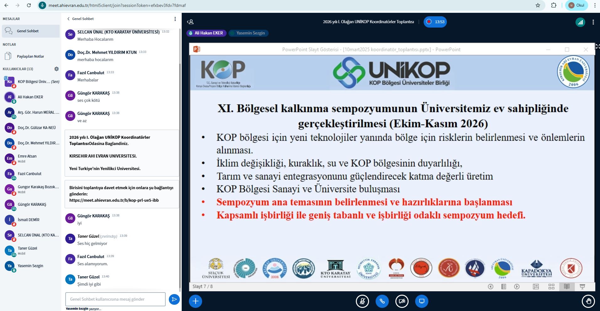2026 YILI I. OLAĞAN UNİKOP KOORDİNATÖRLER TOPLANTISI GERÇEKLEŞTİRİLDİ
